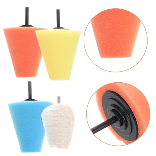 BESTOYARD 4pcs Polishing Cone Wheel Kit Buffing Pads for Car Detailing Grille and Wheel Cleaning Easy to Use Compatible All Car Models