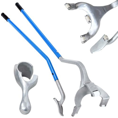 IRONMAX Tire Mount Demount Tool, 17.5" to 24.5" Steel Tire Changer w/Extra Bead Keeper, Tubeless Truck Bead Breaker, 3 PCS Heavy Duty Manual Tire Changing Removal Tools Kit for Car Repairing (Blue)