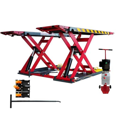 KATOOL Portable Mid Rise Car Lift 7000lbs Lifting Capacity Max. Lifting Height 39" (More Easy to Access) Adjustable Scissor Car Lift Scissor Quick Jack for Home Garage and Shop, 110V