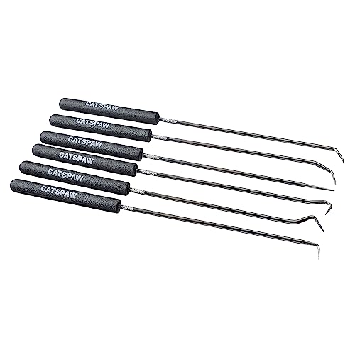 Mayhew Tools 17991 9-3/4” Long Hook & Pick, 6-Piece, Black