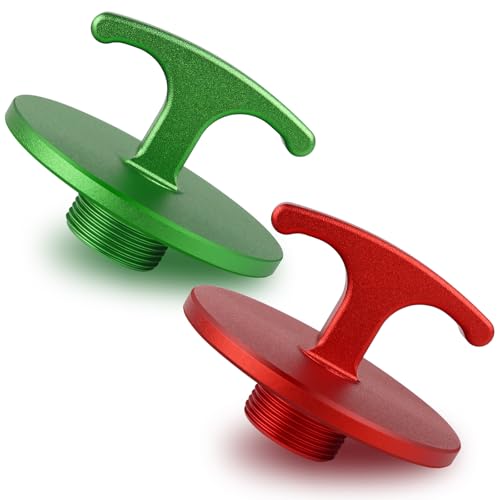 2 Pack Oil Filter Plug Tool-Aluminum Alloy,Oil Filter Plug Cap Off Tool Compatible with Dodge Ram 05083285AA MO285 Turbo Diesel 5.9L 6.7L for Cummins Diesel Engines (Red+Green)