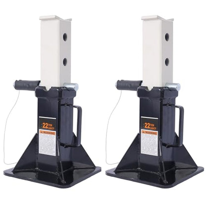 22 Ton (44,000 lbs) Jack Stands, 1 Pair, Heavy Duty Pin Type Professional Car Jack Stand with Lock,Wide Base Safety Design for for Cars, Trucks, SUVs, ATVs, UTVs - Black