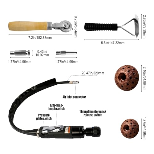 Tire Repair Patch Tools, Include 2500rpm Heavy Duty Low Speed Tire Buffer, Tire Buffing Wheels 42 mm 55mm, Tire Patch Roller Scraping Cutter