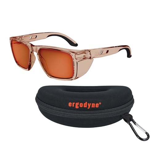 Ergodyne Skullerz SIXTEN Safety Sunglasses with Side Shields, Anti Fog - color: Bronze Mirror Lens