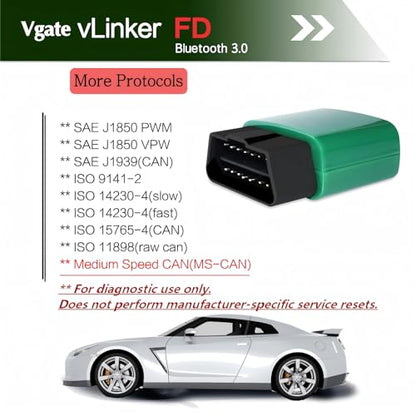 Vgate vLinker FD OBD2 Bluetooth Car Code Reader, OBD2 Diagnostic Scanner for Android & Windows - size: FD BT3.0 - Android & Windows