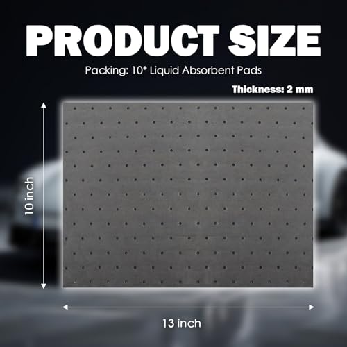 10PCS 13"x10.1" Car Oil Absorbent Pads,Reusable Cars Oil Mat for Absorbing Oils and Various Fluids,Essential Cars Oils Spill Mat Car Accessories for Workshop/Garage