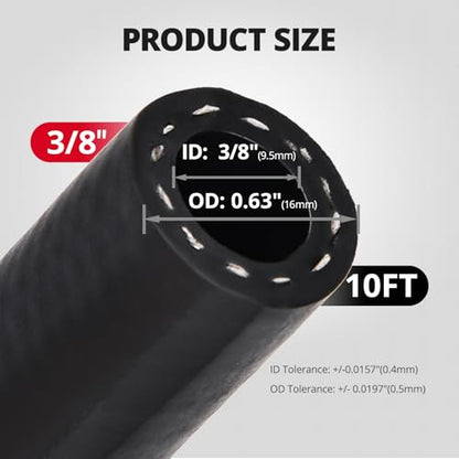 EVIL ENERGY 3/8" Transmission Oil Cooler Hose 10FT 250PSI SAE J1532 - size: 3/8 10FT