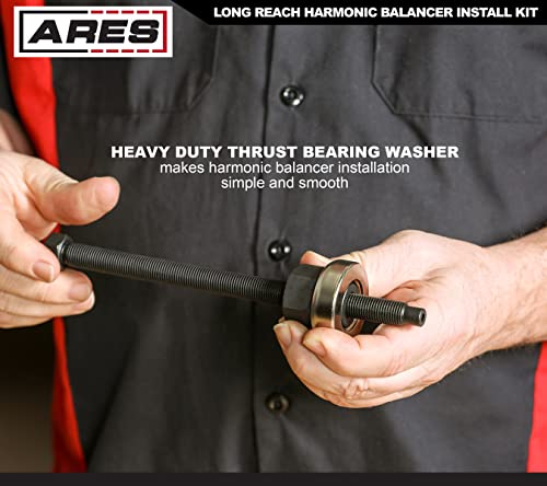 ARES 15087 – Long Reach Harmonic Balancer Install Kit – Install Balancer Pulleys on Domestic and Import Vehicles – Extra Long Installers for Late Model Applications - size: Long Reach Harmonic Balancer Install Kit