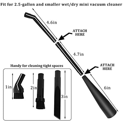 CMXZVBE38668 1-1/4" Mini Wet Dry Vacuum Attachments Kit for Home & Vehicle | 6 Pcs 1.25 inch Small Vacuum Attachments for Intricate and Detail Cleaning