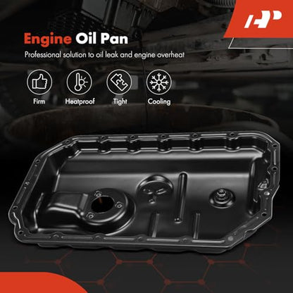 A-Premium Lower Engine Oil Pan Sump with Drain Plug Compatible with Audi A4 Quattro, A5 (Quattro), A6 (Quattro), A7 (Quattro), A8 (Quattro), Q5 Q7