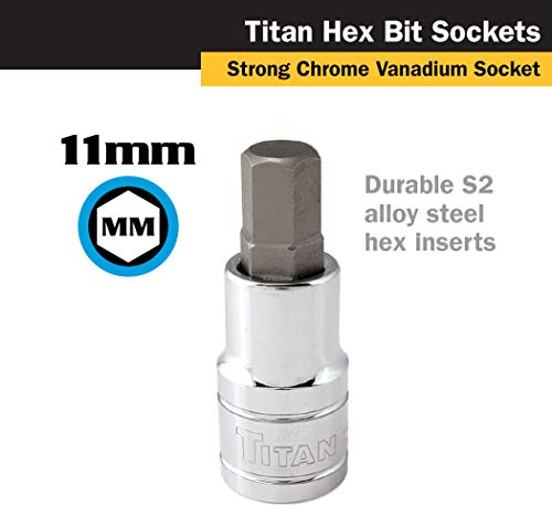 Titan 15611 1/2-Inch Drive x 11mm Hex Bit Socket - size: 11mm