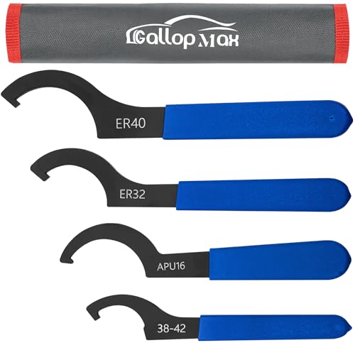 4Pcs Coilover Spanner Wrench Shock wrenches Adjustable Spanners Tool Set | 4 sizes：38-42, APU16, ER32, ER40; Easy to Carry； Easy to Use - color: Red