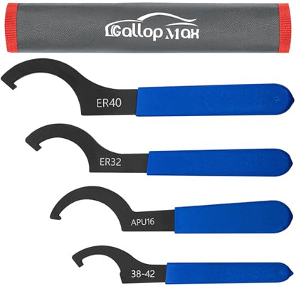 4Pcs Coilover Spanner Wrench Shock wrenches Adjustable Spanners Tool Set | 4 sizes：38-42, APU16, ER32, ER40; Easy to Carry； Easy to Use - color: Red