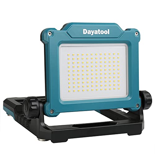 4000Lumens Work Flood Light Cordless, Magnetic Portable Led Work Lights for Job Sites Lighting, Compatible for Makita, Dewalt 20V, Milwaukee 18V m18 Lithium Tool Battery, Blue - style: Cordless Version-4K LM-Blue