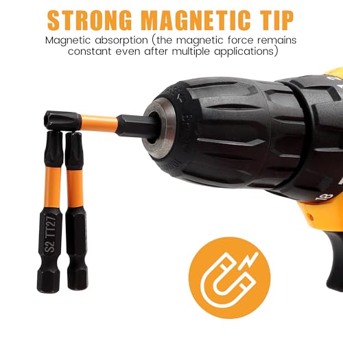 Mulwark 2" Torx Bits Set, 14 Pieces (T5–T40) – Premium S2 Steel Security Torx Socket Bits with Magnetic Holder, Ideal for Christmas Gifting - style: 2" Torx Bits 14 PCs
