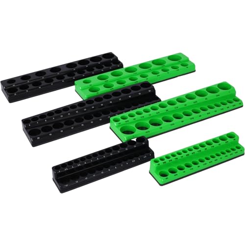 Magnetic Socket Organizer Set, 6-Piece Magnetic Socket Organizer Set, 6PCS Socket Holder, 1/4", 3/8", 1/2" Drive Metric SAE Socket Trays Holds 141 Pieces Magnetic Sockets Trays - color: B