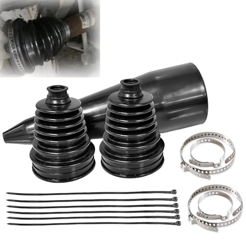 2PCS CV Boot with Expander Tool,4 Stainless Steel Clamps,6 Cable Ties,Waterproof and Dustproof Silicone CV Axle Boot Repair Kit,Universal CV Joint Boot,Protect CV Axle (2pcs+Cone Tool) - color: 2pcs+Cone Tool