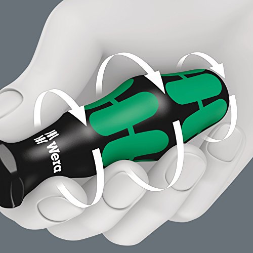 Wera 05138250001 Kraftform Plus 367/6 Torx BO Safety Screwdriver Set and Rack, With Bore Hole, 6-Piece - size: TX10x80mm, TX15x80mm, TX20x100mm, TX25x100mm, TX30x115mm, TX40x140mm, Bore Hole