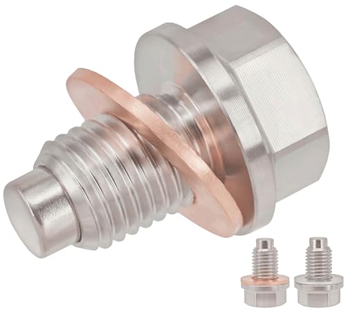 1PC M12x1.5 Stainless Steel Magnetic Oil Drain Plug Fits Polaris RZR Ranger Sportsman ACE Kawasaki KLR650 KLX Ninja Yamaha YZ250 TTR Honda CB CBR CFR Motorcycle ATV UTV SxS BMW Replace 7052306 - size: M12x1.5