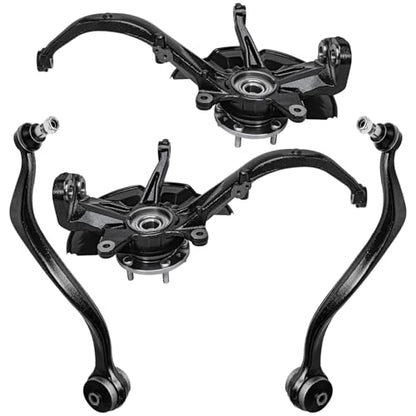 Detroit Axle - Front Steering Knuckles Hubs + Lower Rearward Control Arms w/Ball Joints Replacement for Fusion MKZ Milan Zephyr - 4pc Set - size: 4CU47668/4PC
