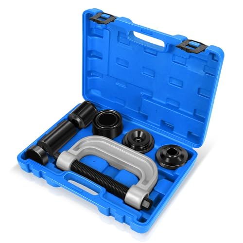 Auto Dynasty 10 piece Heavy Duty Ball Joint Separator Press Removal & Install Tool Set with Adapters Universal for Most 2WD 4WD Cars and Light Trucks, Blue - color: Blue, size: 10 Pcs