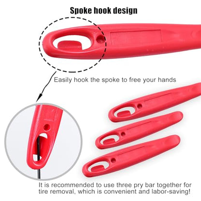 Cycle Tire Levers Compact Portable Ergonomic Rim Safe Scratch Free | Cycle Tyre Repair Tool for Road Mountain Bike Bicycle Cycling Outdoor Quick Removal Repair Maintenance Tool Kit Compact - color: C