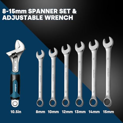 Enventor Tool Set, 220-Piece Home Tool Kit with Toolbox, Wrench and Hand Tools for Home Repairs, Auto Maintenance, DIY & General Use,Household Repair Tools for Men & Women, Blue - color: Blue