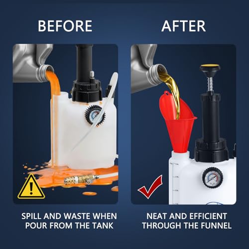 Wayona Transmission Fluid Transfer Pump 3L, 12 ATF Adapters, Manual Automotive Transmission Fill Pump Set Oil Filling Filler System Fluid Transfer Dispenser Tool Kit with Pressure Gauge and Scale