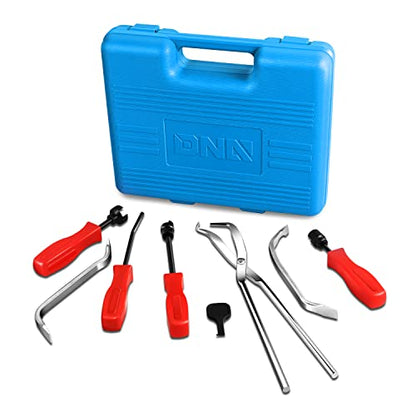 DNA Motoring TOOLS-00244 8-Pcs Brake Service Kit, Brake Spring Installer Remover Plier Tools Set with Carrying Case,Blue - color: Blue