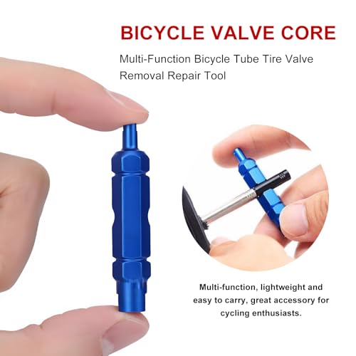 35PCS Valve Stem Puller Installer Tool Kit, 4-Way Car Tire Core with 40 Valve Cores & 20 Plastic Caps, Single Dual Head Puller Valves Repair Tools for Car Bike Truck