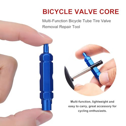 35PCS Valve Stem Puller Installer Tool Kit, 4-Way Car Tire Core with 40 Valve Cores & 20 Plastic Caps, Single Dual Head Puller Valves Repair Tools for Car Bike Truck