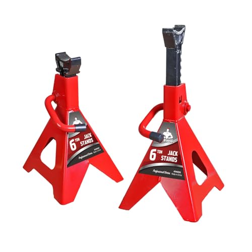 Car Jack Stands 6 Ton(12,000 lbs) for Lifting SUV, Pickup Truck, Car and UTV/ATV, Red, 1 Pair - style: 6T standard