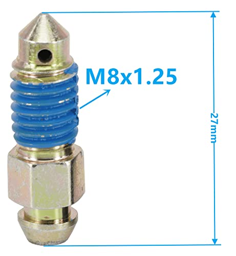 4 PCS Speed Bleeder,Bleeder Valve,Brake Bleeder Screws,Quick Bleeders with Dust Caps M8x1.25-27mm, H9405-4, H9422-4, 105182, 639520 - size: M8x1.25 - 27mm (4 PCS)