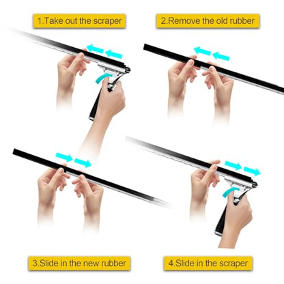 41-Inch High Elasticity Replacement Silicone Squeegee Strips, for Windows Glass Shower Door Cleaning, Durable and Easy to Install - color: Black