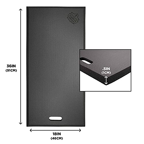 Ergodyne ProFlex 391 Kneeling Pad, Lightweight Kneeling Mat, Thin Foam Knee Cushion, XL, 18" x 36" x 0.5", Black - size: X-Large