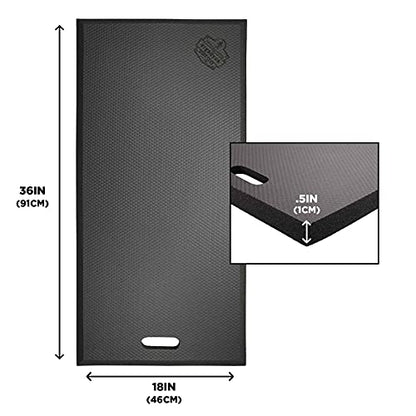 Ergodyne ProFlex 391 Kneeling Pad, Lightweight Kneeling Mat, Thin Foam Knee Cushion, XL, 18" x 36" x 0.5", Black - size: X-Large