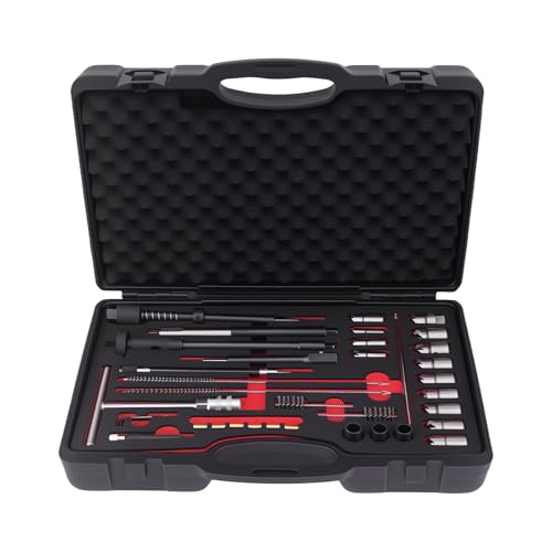 maXpeedingrods 35Pcs Diesel Injector Seat Cleaning Reamer Kit, Universal Diesel Injector Seat Cutter & Puller Tool, Complete Diesel Injector Service Kit for Common Rail Injector Seat Repair & Removal