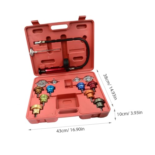 OUNONA 14Pcs Water Pressure Tester Kit for Car Radiator Leak Detection Auto Cooling System Leak Detector Tool with Quick Release Couplings and Easy to Read Gauge
