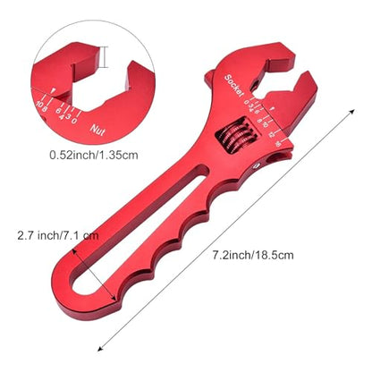EVIL ENERGY AN Fitting Hose Wrench Adjustable 3AN-16AN Aluminum Red - color: Red, size: Adjustable 3AN-16AN