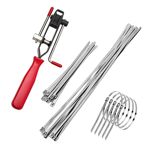 Auto/ATV CV Joint Banding Boot Axle Clamp Pliers with 20PCS Stainless Steel CV Joint Boot Band Clamps for Most Cars - size: 21 pcs