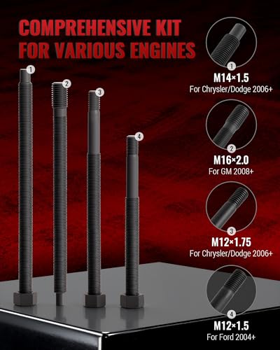 Reywoo Harmonic Balancer Installer Set, Long Reach Crank Pulley Underdrive Pulley Damper Installation Tool Kit for Balancer Pulleys - style: Installation