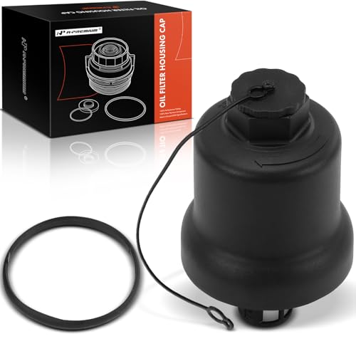 A-Premium Oil Filter Housing Cap Assembly | Compatible with Volkswagen Jetta 2006-2008, Passat, Golf, Golf R, Eos, GTI & Audi A4, A3, TT, A4/A3/TT Quattro, 2.0L