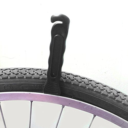 Bike Tire Lever - Premium Hardened Plastic Levers to Repair Bicycle Tube - Must Have Tool Kit for Road Bicyclist - Set of 3 - color: Black