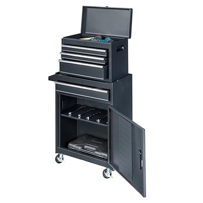 Rolling Tool Chest, Tool Box Organizer with Storage Cabinet, Portable Tool Cabinet, Rolling Tool Cart Utility Cart on Wheels, Industrial Mechanic Service Cart with Drawers for Garage, Repair Shop