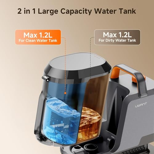 Uwant Carpet Cleaner Machine 18Kpa Portable Carpet Cleaner for Cars Couch, 2in1 Water Tank Upholstery Cleaner, Spot Cleaner with Cleaning Tools, 2.4 Liter Set of 1 - color: Blue-Margaret