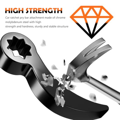 2PCS 1/2" Pry Bar Wrench Adapter with 8-Point,Bull Horn Ratchet Pry Bar Attachment for Half Shaft Removal,Universal CV Axle Removal Tool Crowbar Adapter Head for Narrow Space - color: Style 3