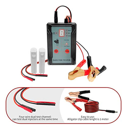 Shkalacar Fuel Injector Tester Cleaner Tool Kit, Diagnosis Cleaning of Injectors DIY Cleaning Tool Kits 12V/5V Switchable Short-circuit Protection Injector Test Simultaneously DIY Cleaning Tools