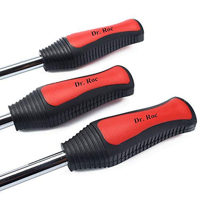 Dr.Roc 14.5 inch Perfect Leverage Tire Spoon Lever Iron Tool Kit Motorcycle Dirt Bike Lawn Mower Tire Changing Tool with Bag 3X Tire Spoons 3X Rim Protectors 1x Tire Valve Stems Set TR412 TR413 - size: 3PCS+ Rim Protector