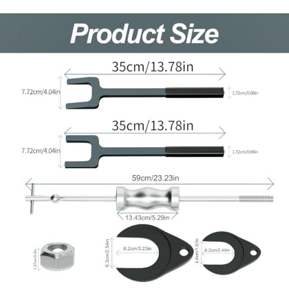 SHOOSHINE CV Axle Removal Tool, Steel CV Axle Puller, Universal Fit Automotive Puller Set (CV Axle Puller Tool with Axle Popper) - size: CV Axle Puller Tool with Axle Popper