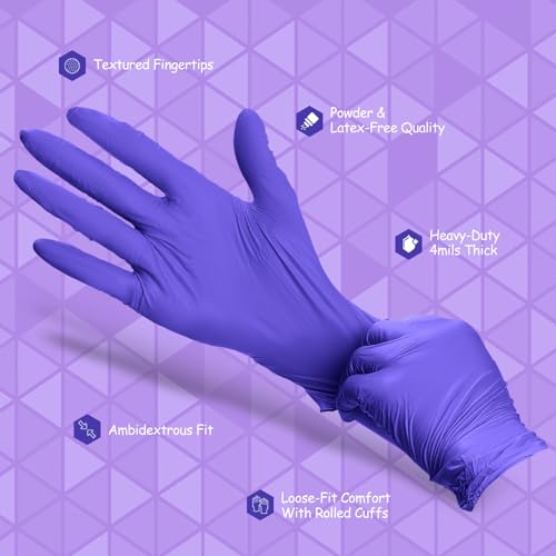 PElPU Nitrile Gloves, Disposable cleaning, Powder Free, Latex Free, Non-Sterile Protective Gloves - size: Medium (Pack of 100)